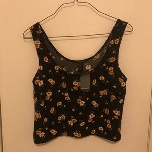Crop floral tank top